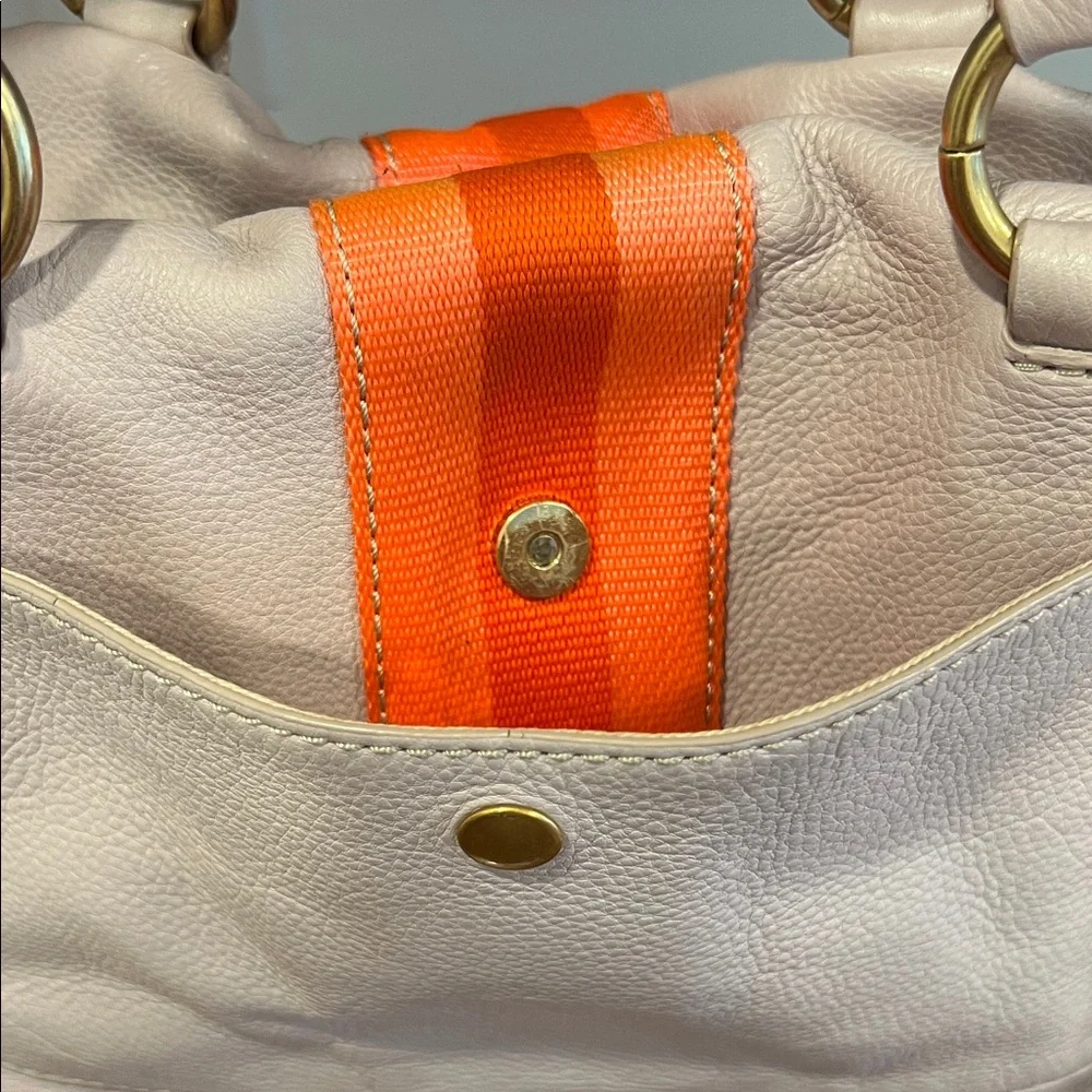 J Crew Leather Grey and Orange Women's Bag - Picture 5 of 12